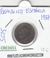 CRE2651 MONEDA ESPAÑA II REPUBLICA 5 CENTIMOS 1937  - Otros & Sin Clasificación