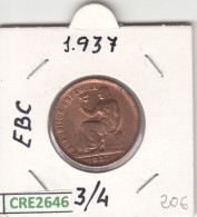 CRE2646 MONEDA ESPAÑA II REPUBLICA 50 CENTIMOS 1937 EBC  - Otros & Sin Clasificación