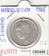 CR2445 MONEDA MARRUECOS 5 DIRHAMS 1965 PLATA - Autres – Afrique