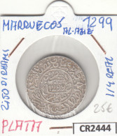 CR2444 MONEDA MARRUECOS 2,5 DIRHAMS 1299 1/4 RIAL PLATA - Sonstige – Afrika