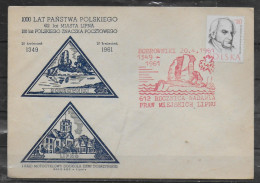 POLOGNE  Lettre 1961 Bobrowniki  Lipno 100 Ans De  Poste Medecin Sniadecki - Storia Postale