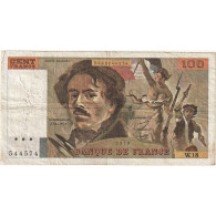 France, 100 Francs, Delacroix, 1979, W.18 544574, B, Fayette:69.4a, KM:154b - 100 F 1978-1995 ''Delacroix''