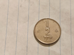 Israel-Coins-SHEKEL(1985-1981)-1/2 SHEKEL-Hapanka 32-(1981)-(23)-תשמ"א-NIKEL-good - Israel