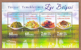 AC - TURKEY BLOCK STAMP - OUR LOCAL DISHES AEGEAN REGION ​​​​​​​SOUVENIR SHEET MNH 17 AUGUST 2015 - Blokken & Velletjes