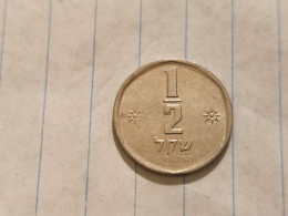 Israel-Coins-SHEKEL(1985-1981)-1/2 SHEKEL-Hapanka 32-(1982)-(27)-תשמ"ב-NIKEL-good - Israele