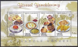 AC - TURKEY BLOCK STAMP  -  OUR LOCAL FOODS ( CENTRAL ANATOLIA ) SOUVENIR SHEET BLOCK MNH 16 AUGUST 2013 - Hojas Bloque
