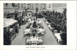 Hotel Nordland, Berlin, Garten (Invalidenstrasse 115) (Stempel: Ober Schreiberhau 1935) (Mit Werbung Textseite) - Mitte