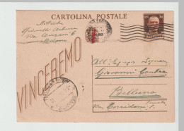 Vit.Em. III° Intero Postale C.30 - Propag.VINCEREMO  + Sopr. Rossa Repubblica Sociale E Fascio - Entiers Postaux