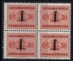 ● ITALIA  R.S.I. 1944 ֎ SEGNATASSE ֎ N.° 64 ** QUARTINA ● Cat. 80,00 € ● Lotto N. 966 ● - Segnatasse