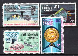 Turks & Caicos Islands 1972 Tenth Anniversary Of Colonel Glenn's Splashdown - Wmk. Inverted - Set MNH (SG 361w-364w) - Turks And Caicos