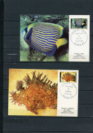 NOUVELLE CALEDONIE 2 CARTES MAXIMUM 512/513 POISSONS FISHES - Cartes-maximum