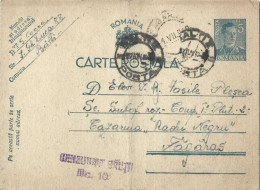 ROMANIA 1942 POSTCARD, CENSORED BALTI NO.10, POSTCARD STATIONERY - Storia Postale Seconda Guerra Mondiale