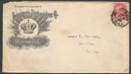 1899 Imperial Silverware Illustrated Advertising Cover 2c CDS Windsor Ontario - Storia Postale