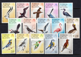 Turks & Caicos Islands 1973 Birds - Wmk. Sideways - Complete Set MNH (SG 381-395) - Turks And Caicos