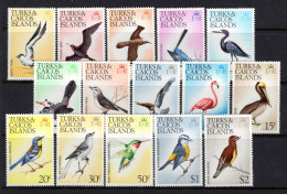 Turks & Caicos Islands 1973 Birds - Wmk. Sideways - Complete Set LHM (SG 381-395) - Turks And Caicos