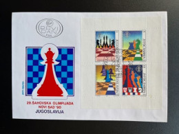 JUGOSLAVIJA YUGOSLAVIA 1990 FDC 29TH CHESS OLYMPIAD NOVI SAD PERFORATED - FDC