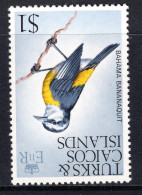 Turks & Caicos Islands 1973 Birds - $1 Bananaquit - Wmk. Crown To Right Of CA - MNH (SG 394w) - Turks And Caicos