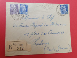 France - Enveloppe En Recommandé De Peyruis Pour Toulouse En 1954 - J 434 - 1921-1960: Periodo Moderno