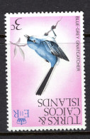 Turks & Caicos Islands 1974-75 Birds - 3c Gnatcatcher - Wmk. Inverted - MNH (SG 413w) - Turks And Caicos