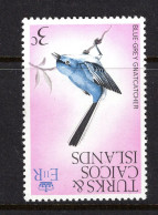 Turks & Caicos Islands 1974-75 Birds - 3c Gnatcatcher - Wmk. Inverted - MNH (SG 413w) - Turks And Caicos