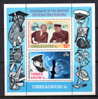Turks & Caicos Islands 1974 Birth Centenary Of Sir Winston Churchill MS MNH (SG MS432) - Turks And Caicos