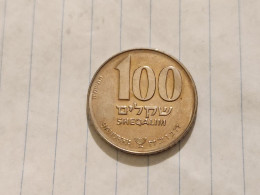 Israel-Coins-SHEKEL(1985-1981)-100 SHEQELIM-Hapanka 37-(HANUKKAH)-(1985)-(45)-תשמ"ה-NIKEL-good - Israele