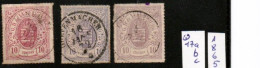 Luxembourg , Luxemburg 1865, MI 17 A,b,c, , STAATSWAPPEN , GESTEMPELT, OBLITERE - 1859-1880 Armarios