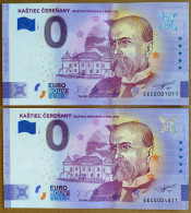 2x 0 Euro Souvenir KASTIEL CERENANY Slovakia EECE 2021-2 Nr. 1011+4811 NORMAL +  ANNIVERSARY!!! - Autres - Europe
