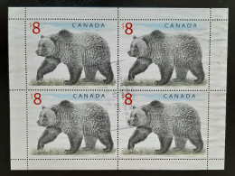 Canada 1997  USED  Sc1694    4 X 8$  Pane Grizzly Bear - Usados