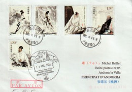 2023. Writers Of Ancient Literature Poems,complete Set,letter From China To Andorra (Principality) With Arrival Postmark - Briefe U. Dokumente
