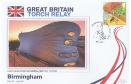 2012 Ltd Edn BIRMINGHAM OLYMPICS TORCH Relay COVER London OLYMPIC GAMES Sport  Horse Fencing Stamps GB - Eté 2012: Londres