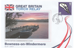2012 Ltd Edn BOWNESS ON WINDERMERE OLYMPICS TORCH Relay COVER London OLYMPIC GAMES Sport Stamps GB - Summer 2012: London