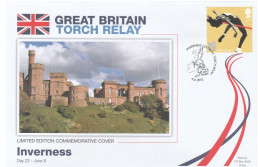 2012 Ltd Edn INVERNESS CASTLE OLYMPICS TORCH Relay COVER London OLYMPIC GAMES Sport High Jump Athletics Stamps GB - Sommer 2012: London