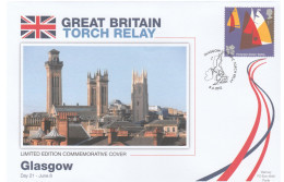 2012 Ltd Edn GLASGOW OLYMPICS TORCH Relay COVER London OLYMPIC GAMES Sport SAILING Stamps  GB - Verano 2012: Londres