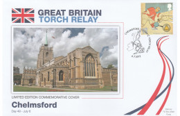 2012 Ltd Edn CHELMSFORD CATHEDRAL OLYMPICS TORCH Relay COVER London OLYMPIC GAMES Sport Goalball Stamps GB - Verano 2012: Londres