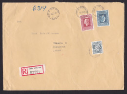 Norway: Registered Cover To Iceland, 1970, 3 Stamps, King, Posthorn, C1 Customs & R-label (damaged, See Scan) - Briefe U. Dokumente