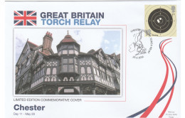 2012 Ltd Edn CHESTER OLYMPICS TORCH Relay COVER London OLYMPIC GAMES Sport Shooting Target Stamps GB Gun - Verano 2012: Londres