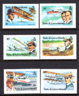 Turks & Caicos Islands 1978 75th Anniversary Of Powered Flight Set LHM (SG 502-507) - Turks And Caicos