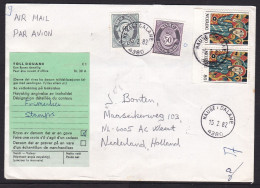 Norway: Airmail Cover To Netherlands, 1982, 4 Stamps, Art, Posthorn, C1 Customs Label (damaged, See Scan) - Lettres & Documents