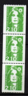 Roulette  Chiffre Rouge N° 430 - Marianne Du Bicentenaire Vert 2,10 Fr - YT 2627** - 3 Timbres - Roulettes