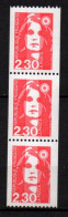 Roulette  Chiffre Rouge N° 415 - Marianne Du Bicentenaire  Rouge 2,30 Fr - YT 2628** - 3 Timbres - Roulettes