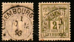 Luxembourg , Luxemburg 1882 , MI 45 + 46,  ALLEGORIE, OBLITERE, GESTEMPELT - 1882 Alegorias