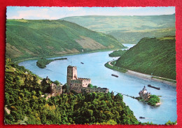 AK RHEIN Burg Gutenfels Mit Der Pfalz Bei Kaub Deutschland BRD Nicht Gelaufen Postcard D6 - Kaub