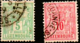 Luxembourg , Luxemburg 1882 , MI 48 + 49,  ALLEGORIE, OBLITERE, GESTEMPELT - 1882 Alegorias