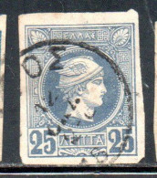 GREECE GRECIA HELLAS 1888 1895 HERMES MERCURY MERCURIO LEPTA 25l USED USATO OBLITERE' - Oblitérés