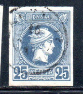 GREECE GRECIA HELLAS 1888 1895 HERMES MERCURY MERCURIO LEPTA 25l USED USATO OBLITERE' - Used Stamps