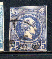 GREECE GRECIA HELLAS 1888 1895 HERMES MERCURY MERCURIO LEPTA 25l USED USATO OBLITERE' - Used Stamps