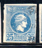 GREECE GRECIA HELLAS 1888 1895 HERMES MERCURY MERCURIO LEPTA 25l USED USATO OBLITERE' - Oblitérés