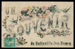 * Fantaisie - Un Souvenir De SOTTEVILLE LES ROUEN - Hirondelle - Colorisée - 1924 - Sotteville Les Rouen