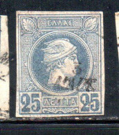 GREECE GRECIA HELLAS 1888 1895 HERMES MERCURY MERCURIO LEPTA 25l USED USATO OBLITERE' - Oblitérés